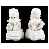 Blanc de Chine Foo Dog Pair