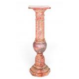 Carved Pink Marble Pedestal, Mary K. Interiors