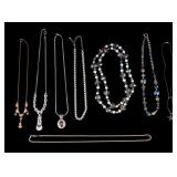 Rhinestone and Faceted Bead Necklaces