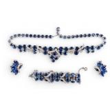 Vintage Blue Rhinestone Jewelry