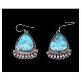 Large Vintage Turquoise Earrings