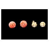 Coral and 14K Gold Earrings