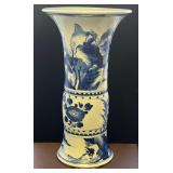 Chinese Blue & White Porcelain Gu Vase