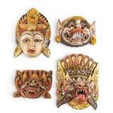 Balinese Carved & Painted Wood Masks (4)