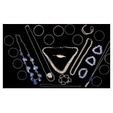Blue and Silver Tone Costume Jewelry