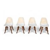 White Eames-Style Shell Chairs (4)
