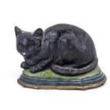 Early Cast Iron Black Cat Doorstop