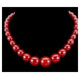 Cherry Bakelite Graduated Choker Necklace