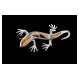 Native Sterling Lizard Pin