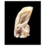 Japanese Carved Netsuke of Rabbit