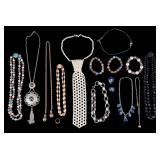 Pearl Style Tie Necklace and Vintage Jewelry
