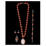 Sterling & GF Coral Jewelry Group