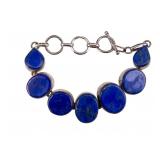 Sterling Silver Lapis Lazuli Toggle Bracelet