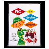 Framed Vintage RC Cola Advertising Sign