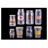 8 Vintage Glass Food Jars