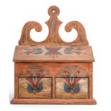 PA Hand Painted Folk Art Salt Box