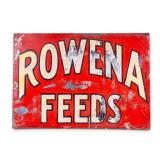 Early Rowena Feeds Tin Litho Advertising Sign