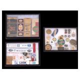 Vintage Advertising Ephemera in Display Cases