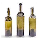 3 Embossed Vintage Olive Oil Bottles