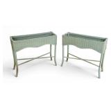 Painted Wicker Planter Box Stands (2)
