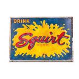 Vintage Embossed "Drink Squirt" Advertising Sign