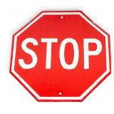 Vintage Embossed Metal Stop Sign
