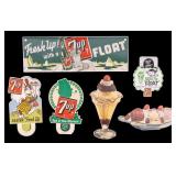 Vintage 7-Up Cardboard Advertising Signs