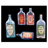 Vintage Glass Bottles with Labels (6)