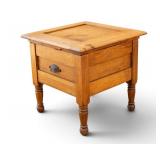 Antique Discreet Oak Bedside Table Toilet