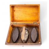 Asbestos Sad Irons in Case (3 Pc.)
