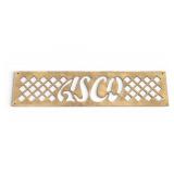 Vintage Brass ASCO Sign with Pierced Design