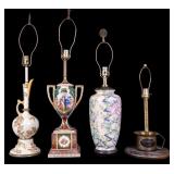 Porcelain and Chamber Pot Lamps (Group of 4)