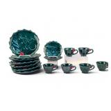 Lefton Japan Holiday Glaze Plates & Teacups