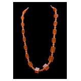Large Round & Cube Honey Amber Necklace