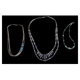 3 Southwest Liquid Sterling Silver Necklaces