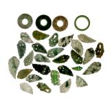 Chinese Carved Green Jade Charms / Pendants