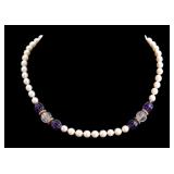 Pearl, Carved Gemstone & 14K Gold Necklace