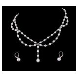 Sterling Silver & Pearl Necklace & Earrings