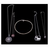 5 Sterling Silver Necklaces 85 grams