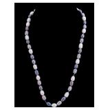 2-Color Pearl Necklace with Sterling Clasp