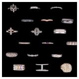 18 Sterling Rings 60 grams