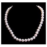 Pearl Necklace with Large Beads Sterling Clasp