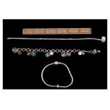 3 Sterling Silver Charm Bracelets