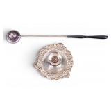 Antique 925 Silver Candle Holder + Snuffer Set