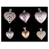 6 Puffy Heart Pendants 39 Grams