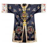 Baihua Black Vintage Chinese Silk Robe
