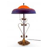 Art Nouveau Muller Freres Art Glass Lamp
