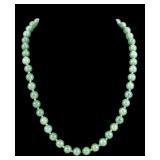 Green Jade Like Gemstone Necklace, 925 Clasp