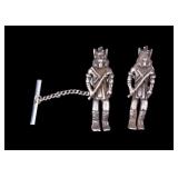 Native Amer. Katsina Dancer Sterling Tie Pin Set