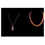 Faceted Amber Necklace + 925 Amber Necklace